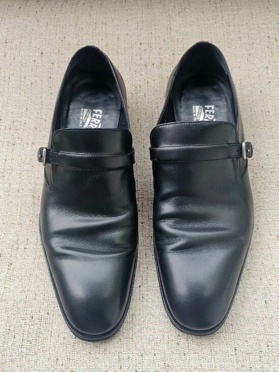 Vintage Salvatore Ferragamo Men Shoes Slip On Black Leather Size 7EE Made Italy main image 8